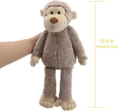 Tovodise Animal15.4 inch Cute Plush Monkey Toy Soft Stuffed Adorable and Cuddly Plush Monkey Huggable Companion