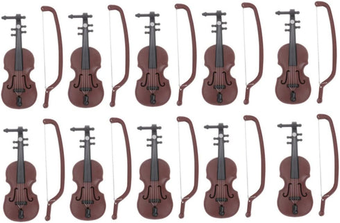 10 Sets Violin Ornaments Miniature Toys, Home Decorations and Musical Instrument Desk Topper