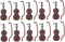10 Sets Violin Ornaments Miniature Toys, Home Decorations and Musical Instrument Desk Topper