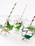Dinosaur Birthday Cups, Kids Party Supplies, Birthday Favor Cups, Plastic Disposable Cups with Lids and Straws, Set of