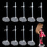 10Pcs Adjustable Doll Stands Display Holders, Transparent Plastic Mini Doll Display Stand for 11 to 13 Inch Dolls