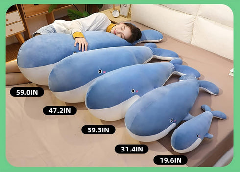 Whale Stuffed Animal - Giant Soft Blue Whale Plush Body Pillow for Birthday Gifts