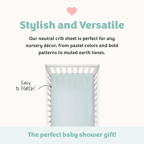 28"x52", Caden Lane Fitted Crib Sheet, Breathable & Temperature-Regulating Bamboo Viscose Fabric with Elastic Edges