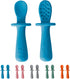 TalkTools ITSY Tiny Silicone Spoons Twin Pack - Soft Self-Feeding Training Spoons for Kids & Toddlers (Ocean)