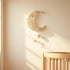 Generic 16.1 13.8 Hanging Moon and Stars Wall Decor, Rattan Wicker Handmade, Nordic Style Celestial Decor for Nursery