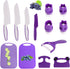 Set 4-10, Set Montessori Kids Knife for Real Cooking Safe Kitchen Tools, Toddler Cooking Toys for Ages Birthday Gift