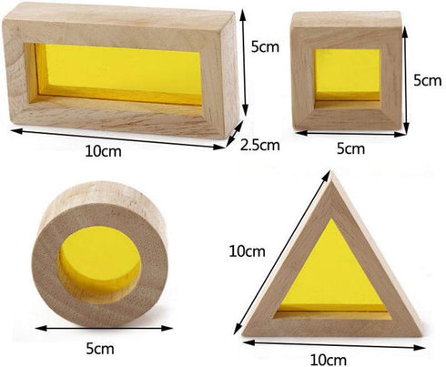 BOHS Rainbow Sensory Blocks (24 pcs) - Wooden Toddler Toys for Light Table/Sunny Window Play