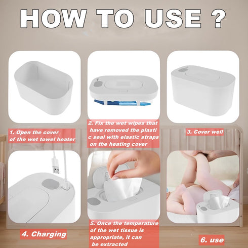 BIFENGSHUNCAI Portable Baby Wipe WarmerWipe Warmer and Baby Wet Wipes Dispenser to Even Heating, Wipe Heater