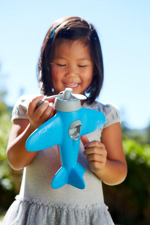 Green Toys Airplane - BPA, Phthalates Free, Blue Air Transport Toy for Introducing Aeronautical Knowledge, Improving