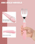 DF DUALFERV 10 pcs Toddler Utensils, Stainless Steel Silverware Set with Round Handle, BPA Free