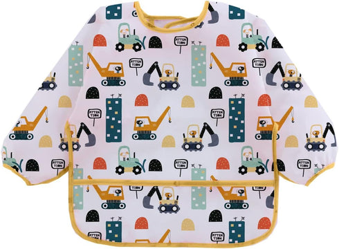 3 Pcs Waterproof Long Sleeves Baby Bibs Weaning Smock Bib 3-24 Months