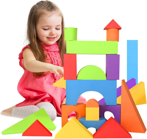 Giant Jumbo Building Foam Blocks for Toddlers – Large 18 Pieces