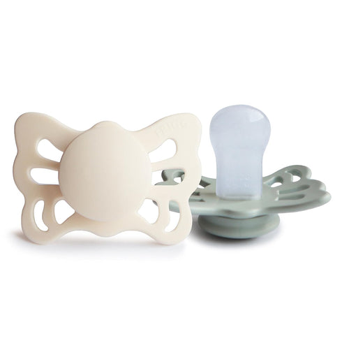FRIGG Butterfly Anatomical SilkySoft Silicone Baby Pacifier | Made in Denmark |