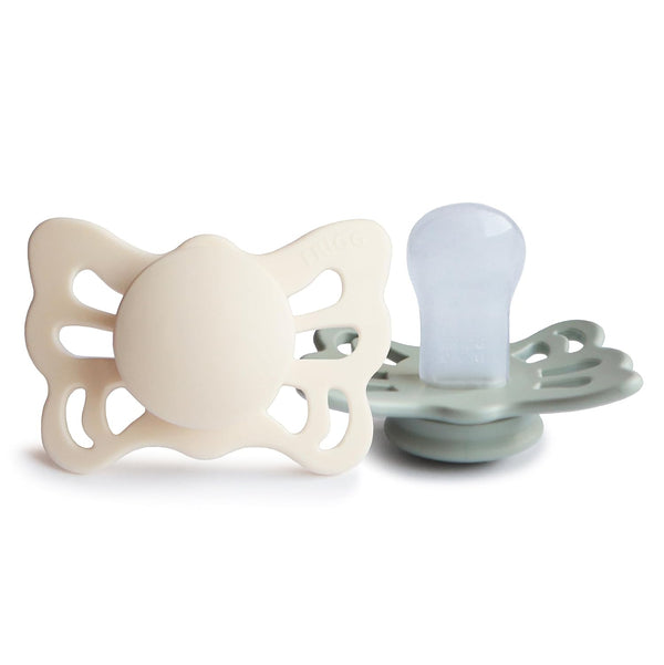 FRIGG Butterfly Anatomical SilkySoft Silicone Baby Pacifier | Made in Denmark |