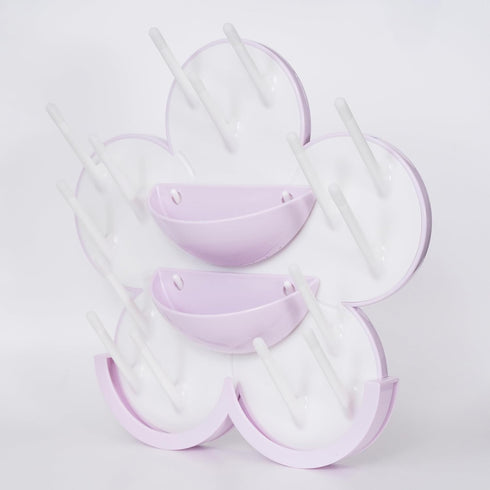 The Bottle Blossom 2 - Wall Mounted Baby Bottle Drying Rack for Bottles, Cups, Sippy Cups, Vertical Wall Hanging, Space