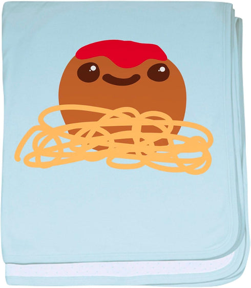 CafePress Cute Meatball and Spaghetti Baby Blanket, Super Soft Newborn Swaddle