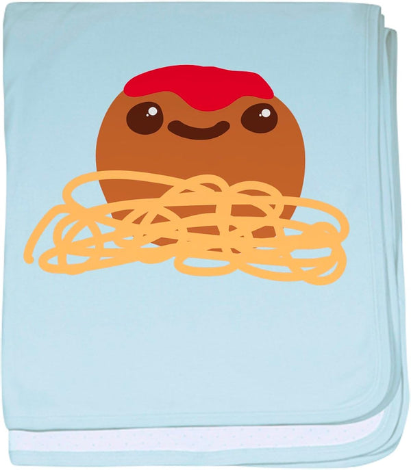 CafePress Cute Meatball and Spaghetti Baby Blanket, Super Soft Newborn Swaddle