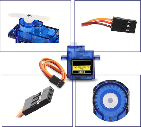 2 Pack SG90 SG90 9g Micro Servo Motor Mini Servo Servo Kit for RC Helicopter Airplane Car Boat Robot