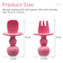 Silikong Silicone Utensils, Baby Fork and Spoon Set for Training, Ages 6 Months (Pink)