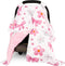 Hooyax Peekaboo Car Seat Cover for Baby Girl - Warm Minky Carseat