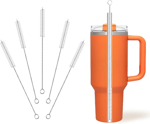 WDPOER Cleaning Brushes for Reusable Drinking Straws, Set of 5, Long Wire Handle,