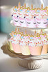 Unicorn Cupcake Toppers and Wrappers - 40 Reversible Rainbow Liners with Cute Decorations for Birthday Party