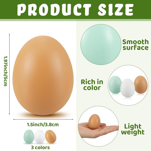 72 Syhood Pcs Wooden Easter Eggs Fake Eggs Faux Chicken Egg Wooden Egg for Crafts Get Hens to Lay Nesting Home Easter