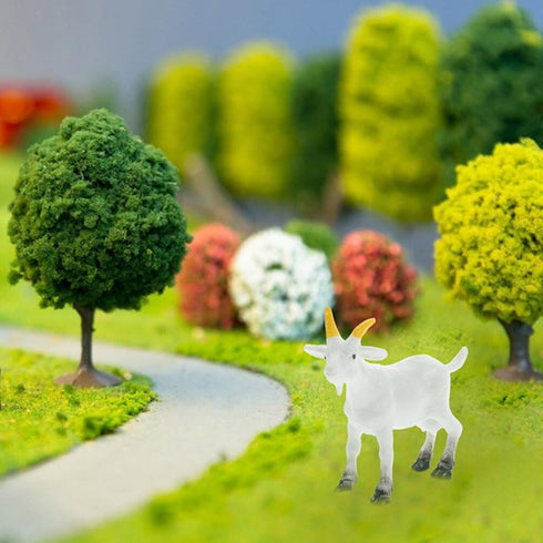NUOBESTY Mini Goat Figurines 6pcs Simulated White Goat Animals, Tiny Farm Sheep Figures, Educational Toys, Cake Topper