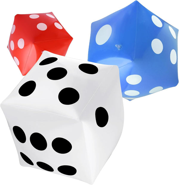 3 Pack Inflatable Dice, Jumbo Giant Dice Toy for Indoor Outdoor Board Game Ludo Pool Party Favor