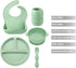 PandaEar Silicone Baby Feeding Set 6-12 Months| Baby LED Weaning Supplies| Infant Toddler Feeding Set| Silicone Baby Bib + Baby Plate with Suction + Baby Cup + Baby Bowls and Spoon First Stage Set by PandaEar