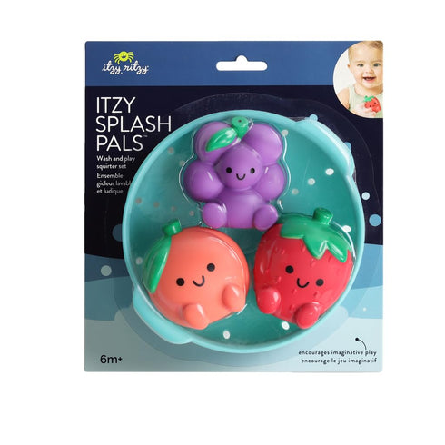 Set 3 1 6 Itzy Ritzy Bath Squirter Toys of Textured, Fruit-Shaped Bath Toys & Sprinkle Strainer Itzy Splash Pals