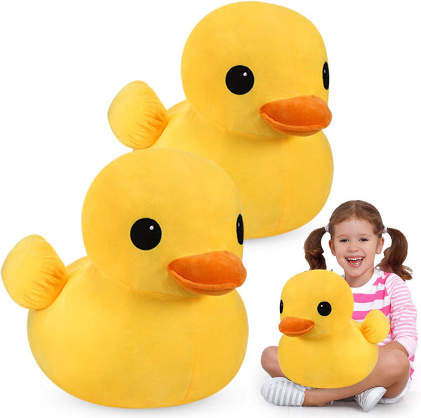 Leyndo 2 Pcs Giant Plush Yellow Duck, Soft Stuffed Animal Toy Duck Plush Pillow for Boys Girls Birthday Gift