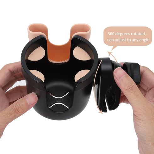 Accmor Stroller Cup Holder with Phone Holder - Universal Cup Holder for Strollers, Bikes, Wheelchairs