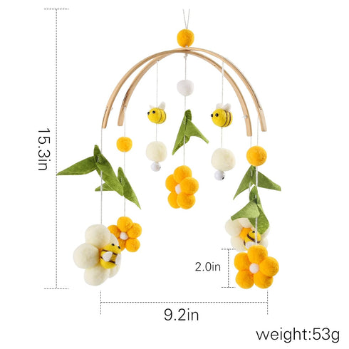 Set OESSUF Baby Mobile for Crib Crib Nursery Mobile for Boys Girls Boho Bee Flower Nursery Decor Soothe Toy Baby Shower