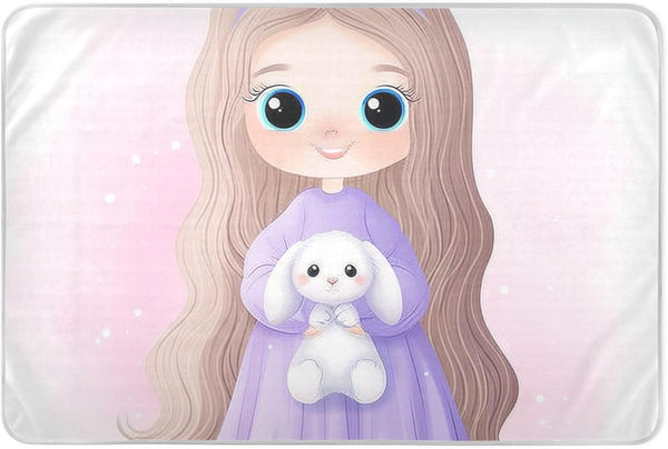 siphylline Cute Cartoon Girl Extra Large Resuable Changing Pad Covers Highly Absorbent Diaper