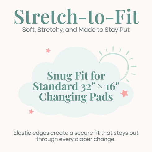 Caden Lane Changing Pad Cover, Ultra Soft, Breathable & Temperature-Regulating, Elastic Edges & Deep Pocket, Fits