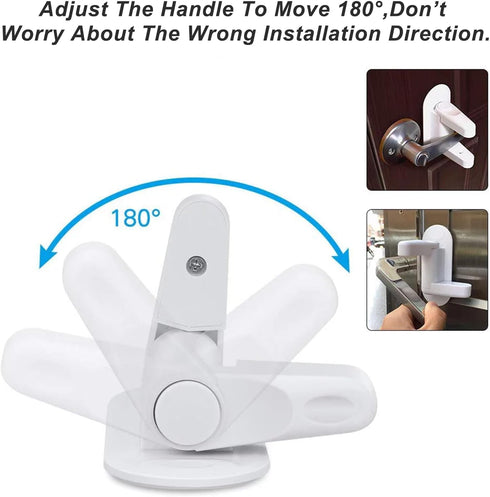 Matenf (2 Pack) Childproof Door Lever Lock Prevents Toddlers Pets From Opening Doors, Door Handle Lock