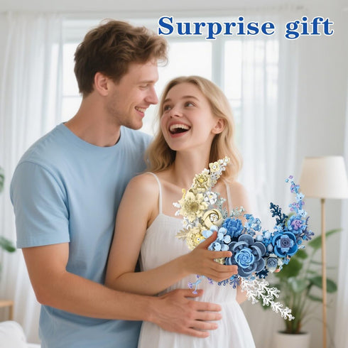 Set, 934 (JJ9094) Eternal Flower Building Blocks Simulated Artificial Flowers Moon Models, Home Decor or Idea Present
