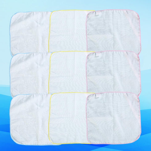 COMPUKAS 9pcs 30x30cm Burp Towels Cotton Small Square Kerchiefs High Density Water Absorption Soft Saliva Wipers