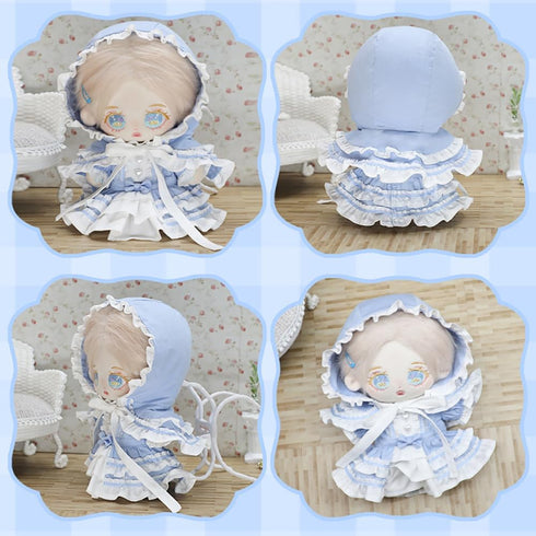 niannyyhouse Dresses Ponchos Gown Outfit for 20cm 8in Plush Doll Clothes Dress Up (Blue)