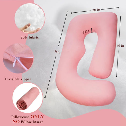 Elyxen Pregnancy Pillow Cover (ONLY Pillowcase) - G Shaped Pillow Case - Maternity Body Pillow Cover - Removable Soft