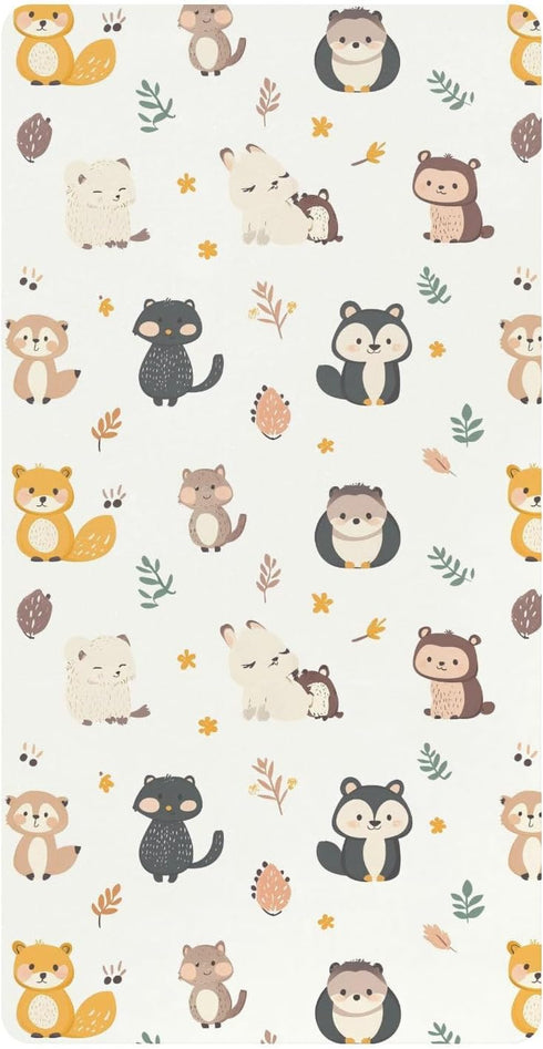 miaozhen Cotton Baby Crib Sheets for Boys Girls Comfy Breathable Jungle Animal Fox