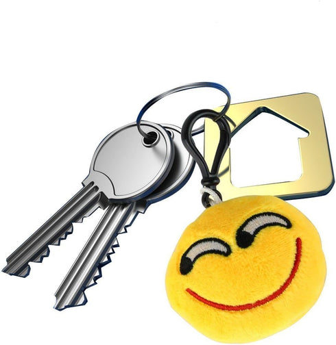 (64 Pack) Dreampark Emoticon Keychain Mini Cute Plush Pillows, Party Favors for Kids Valentine's Day Gifts / Birthday