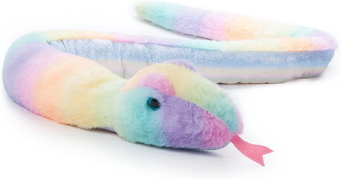 The Petting Zoo Snake Stuffed Animal Plushie, Ombrez Zoo Animals, Rainbow Snake Plush Toy 54 inches