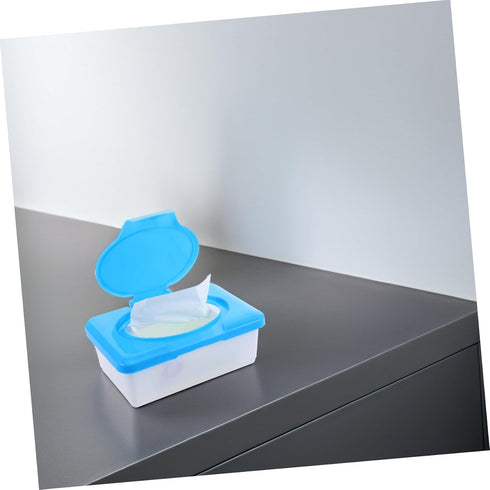 Unomor Lightweight Diaper Wipe Holder - Compact Refillable Container with Lid in Blue