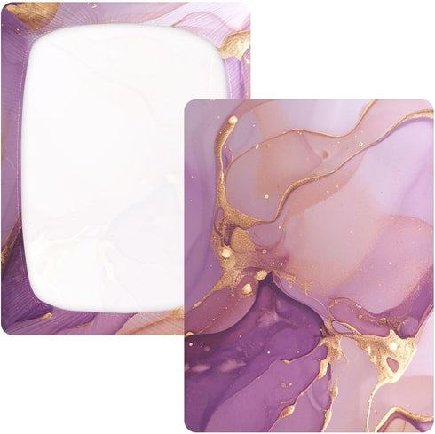 Bseiialft 52 28 Purple Gold Abstract Marble Crib Sheets for Boys Girls Soft and Breathable Cotton Baby Sheets