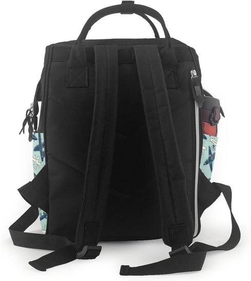 QSMJKLD Backpack Mommy Daypack Airplane Diaper Bag with Changing Pad, Pacifier Holder - Multifunction Travel Nappy Bags