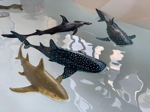 Gemini&Genius Marine Animal World Toy Lemon Shark Ocean Shark Action Figure - Great White Shark Soft Rubber Toys for