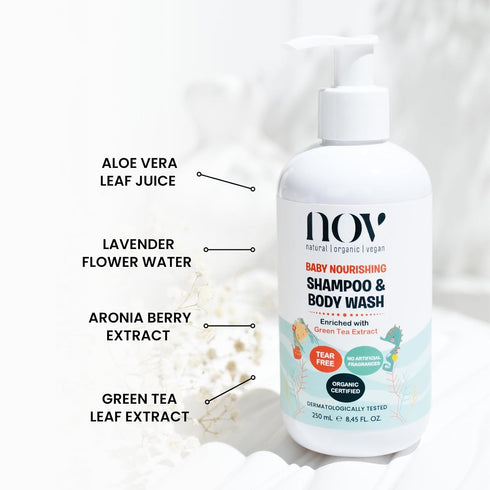 Baby Shampoo & Body Wash | Tear-Free, Plant-Based Formula for Gentle Cleansing, Nurturing, and Ethical Care, Free from