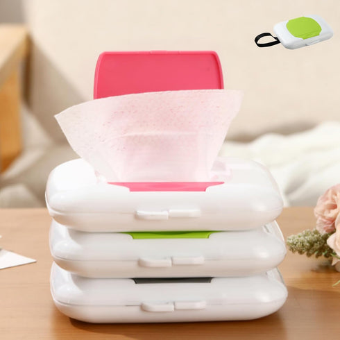 Cbhoktyue Wipes Dispensers Travel Wipes Case Refillable Wipe Holder Reusable Travel Wet Wipe Pouch Hanging Wet Wipe